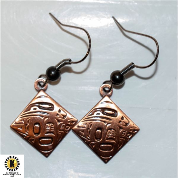 NATIVE RAVEN EARRINGS (SIGNED/