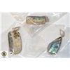 Image 1 : 3 ABALONE SHELL 925 SILVER PLATED