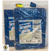 Image 1 : LOT OF THREE 6'X8' WOVEN POLYETHYLENE TARPS