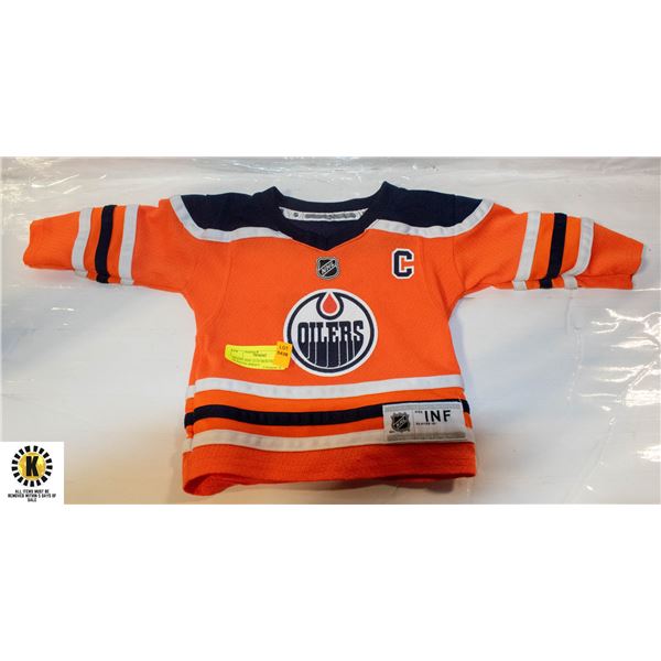 OILERS SIZE 12/24 MONTHS MCDAVID JERSEY