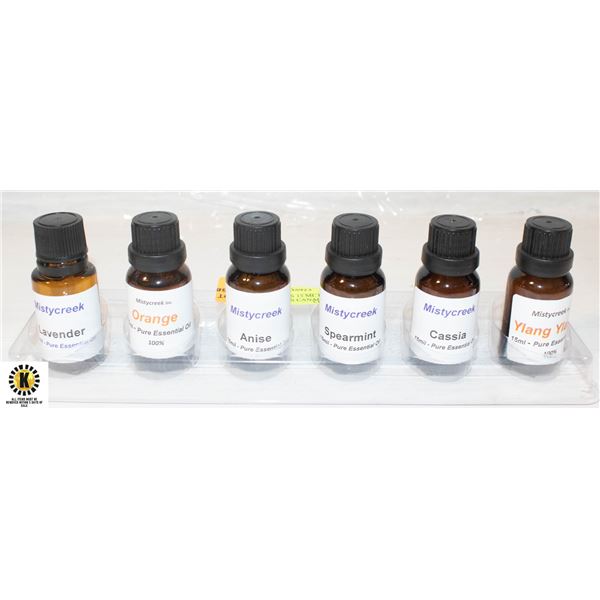 NEW 6 BOTTLES 15 ML ESSENTIAL ASSORTED OILS CANADA