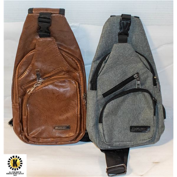 2 SLING BAGS (NEW) 12"