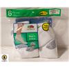 ANKLE SOCKS WHITE,SIZE 12-16,6-PACK,FRUIT OF THE