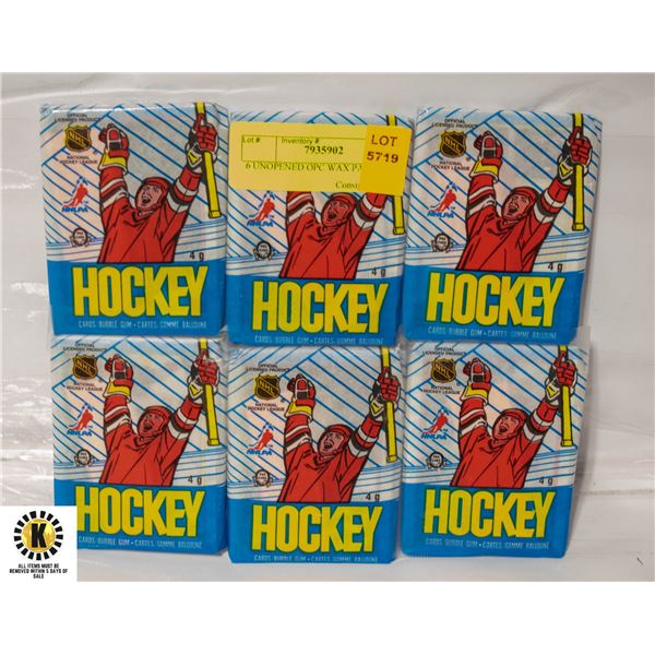 6 UNOPENED OPC WAX PACKS 1989