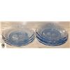 8 VINTAGE BLUE GLASS SALAD PLATES