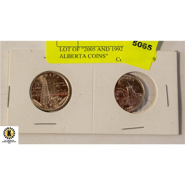 LOT OF "2005 AND 1992 25-CENT ALBERTA COINS"