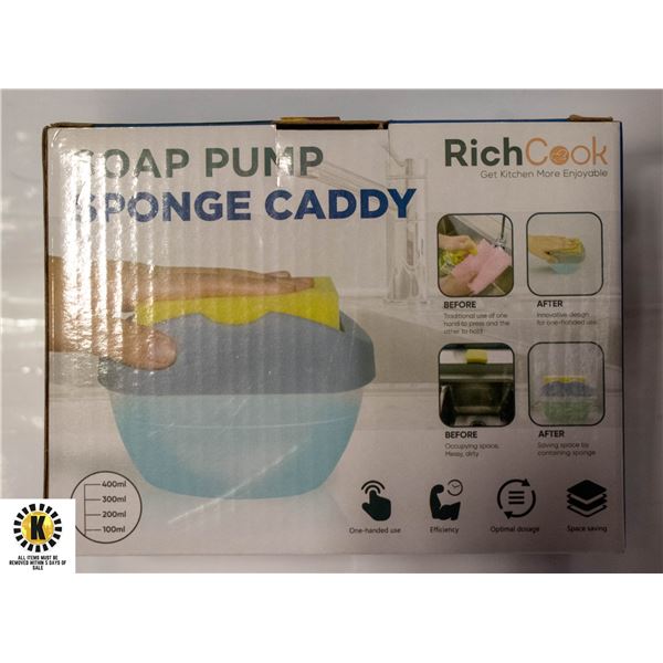 NEW SOAP PUMP SPONGE CADDY HOLDS 400ML