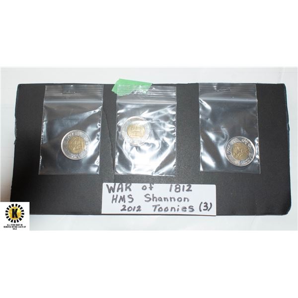 3 2012 TOONIES WAR OF 1812 HMS SHANNONÿ