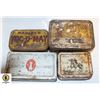 Image 1 : 4 VINTAGE/ANTIQUE COLLECTIBLE TINS