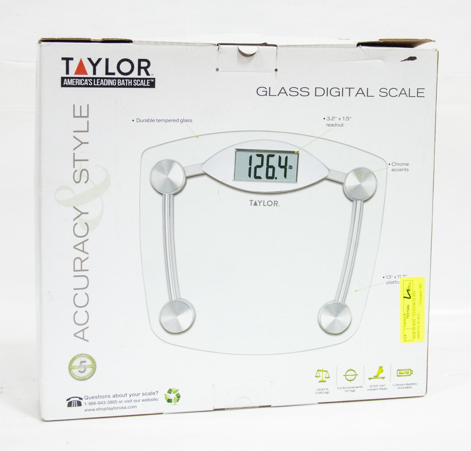 Visual Scale Taylor Card NEW IN BOX - TAYLOR GLASS DIGITAL SCALE