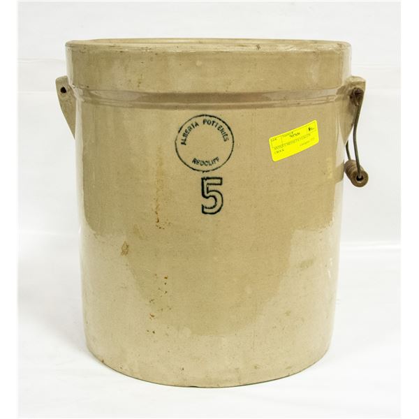 ANTIQUE MEDALTA 5 GALLON CROCK