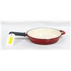 Image 1 : 12-INCH ENAMEL CAST IRON PAN, RED - NO LID AS IS