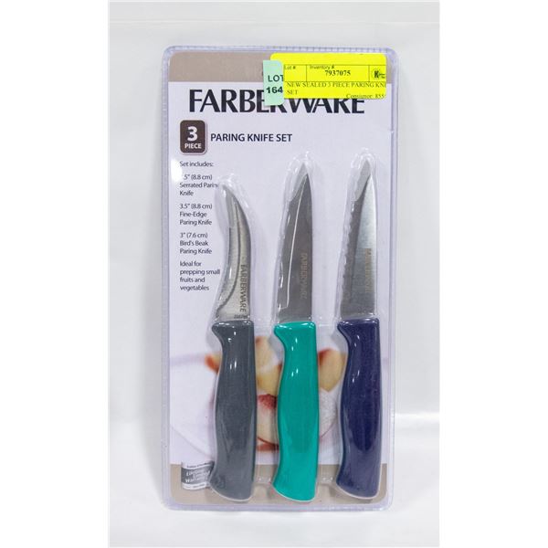 NEW SEALED 3 PIECE PARING KNIFE SET