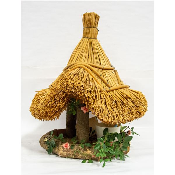 TIKI STYLE ESTATE BIRDHOUSE APPROX 20" TALL