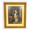Image 1 : CUSTOM FRAMED LITHOGRAPH "MAID AND A BROKEN VASE"