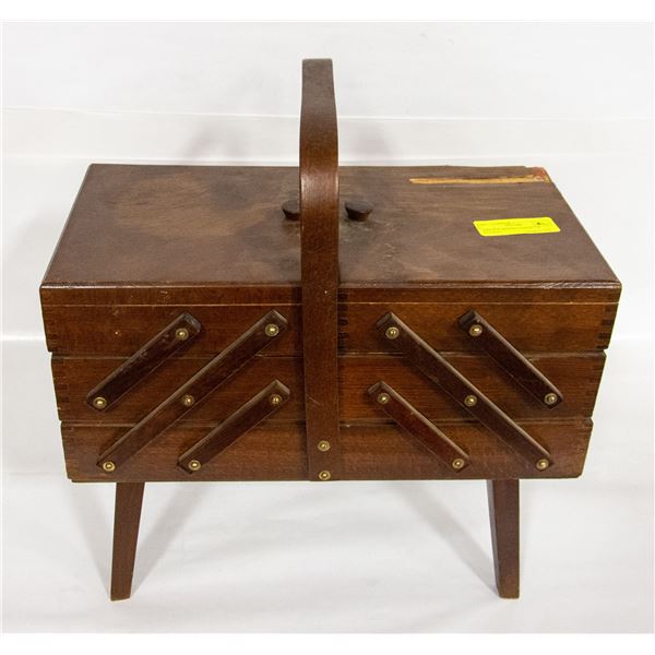 VINTAGE SEWING CABINET WITH NOTIONS