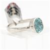 Image 2 : NEW 0.8CT BLUE DIAMOND SILVER SZ 10 RODIUM PLATED