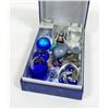 ESTATE LOT OF VARIOUS STONES, GEMS, GLASS EGGS &