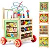 Image 1 : NEW WONDERTOYS WOODEN ACTIVITY CUBE CART TOY