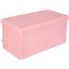 NEW FAUX LEATHER PINK STORAGE CHEST, FOLDABLE