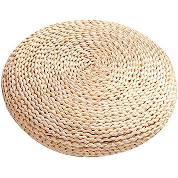 NEW REPACK CORN HUSK WEAVED MEDITATION CUSHION