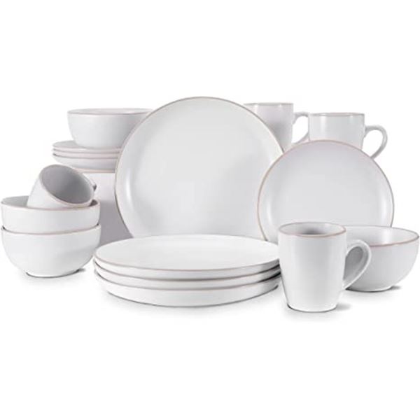 NEW BOBOYM 16 PIECE STONEWARE DINNERWARE SET