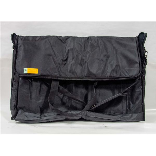 SOFT SIDED PADDED BLACK TRAVEL BAG, BLACK