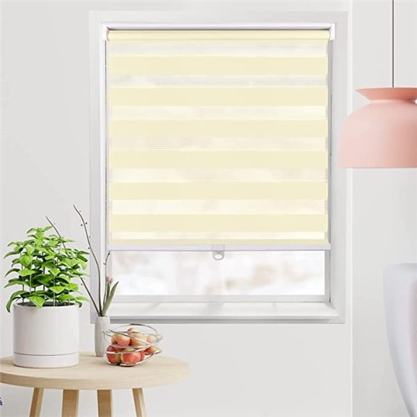 NEW CORDLESS ZEBRA BLINDS 22 X 72 INCHES - BEIGE