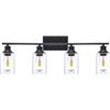 Image 1 : WANLUCE 4 LIGHT BATHROOM VANITY LIGHT W/ CYLINDER