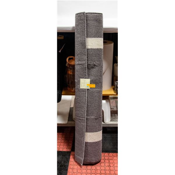NEW 6 X 4' AREA RUG, GREY WITH CREAM MID-BORDER