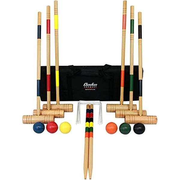 NEW BADEN SPORTS DELUXE CROQUET SET