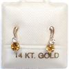 Image 1 : S160-92 14K CITRINE & MOONSTONE EARRINGS