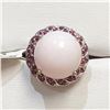 Image 1 : S160-84 SILVER ROSE QUARTZ/GARNET RING