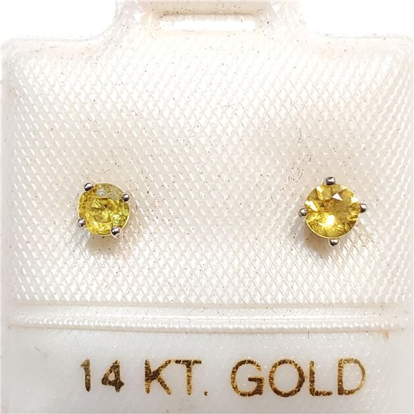 S160-95 14K YELLOW SAPPHIRE EARRINGS