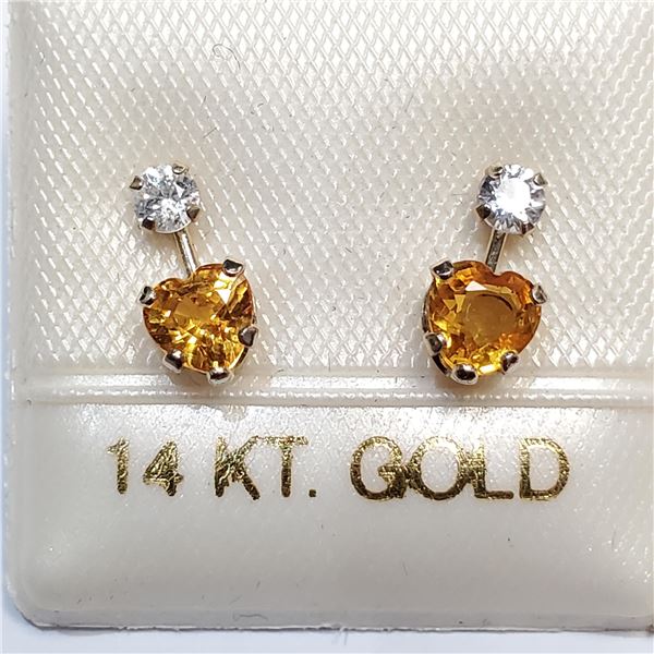 S160-52 14K SAPPHIRE(0.9CT) EARRINGS