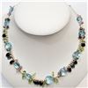 Image 1 : S160-57 SILVER TOPAZ/PERIDOT/ONYX NECKLACE