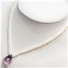 Image 1 : S160-88 FRESH WATER PEARL/AMETHYST NECKLACE