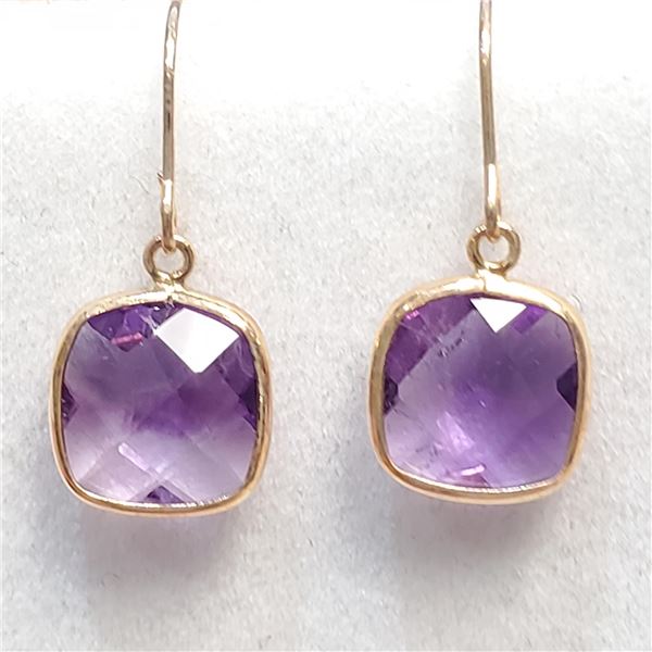 S160-55 14K AMETHYST(3.3CT) EARRINGS
