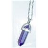 Image 1 : GENUINE AMETHYST POLISHED GEMSTONE PENDANT SET IN