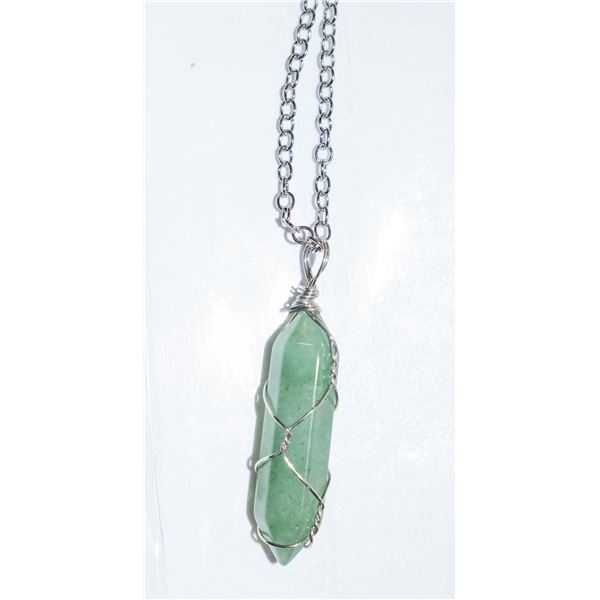 NEW WIRE WRAPPED AVENTURINE POLISHED GEMSTONE ON