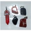 Image 1 : BUNDLE OF POLISHED GEMSTONE PENDANTS: RED JASPER,