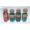 Image 1 : 4 GLASS JARS OF GEMSTONES INCLUDES: RED CORAL,