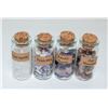 Image 1 : 4 GLASS JARS OF GENUINE GEMSTONES: PURPLE MICA,