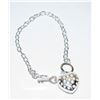 Image 1 : NEW .925 SILVER HEART KEY LINK BRACELET