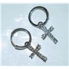 Image 1 : NEW .925 SILVER CROSS LEVER BACK EARRINGS