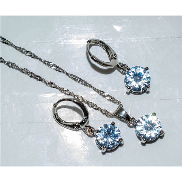 NEW .925 SILVER NECKLACE EARRING SET