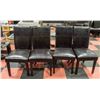 4 BROWN AND BLACK HIGH BACK CHAIRS