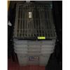 Image 1 : 5 CLEAR TOTES WITH FOLDING LIDS 45-50L