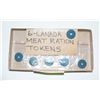 Image 1 : 6 - CANADA MEAT RATION TOKENS - WWII - 1940'S