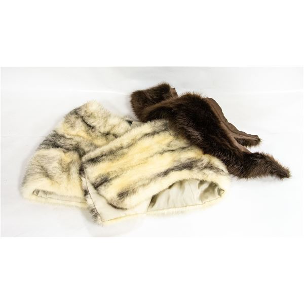 ESTATE MINK FUR ELEGANT STOLE & MUSKRAT FUR